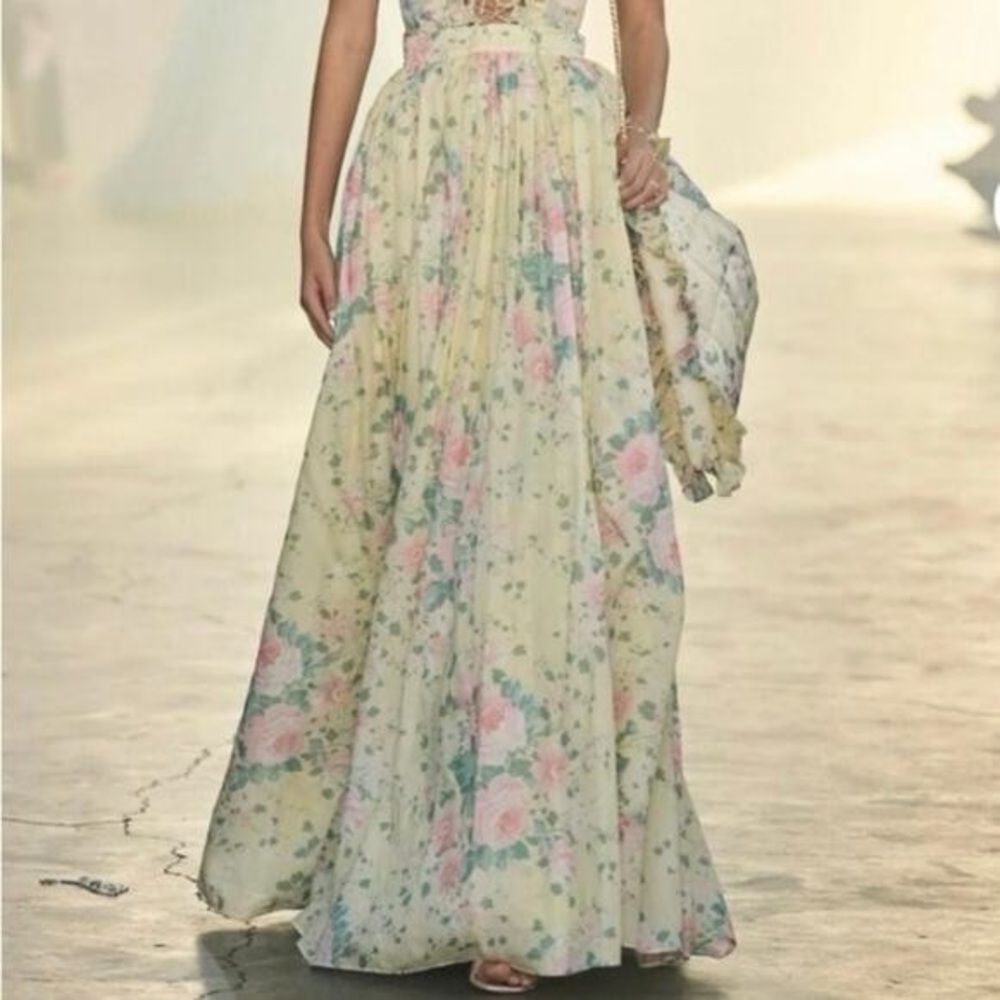 Selkie Yellow Floral Fantasy Ballroom Skirt size XL